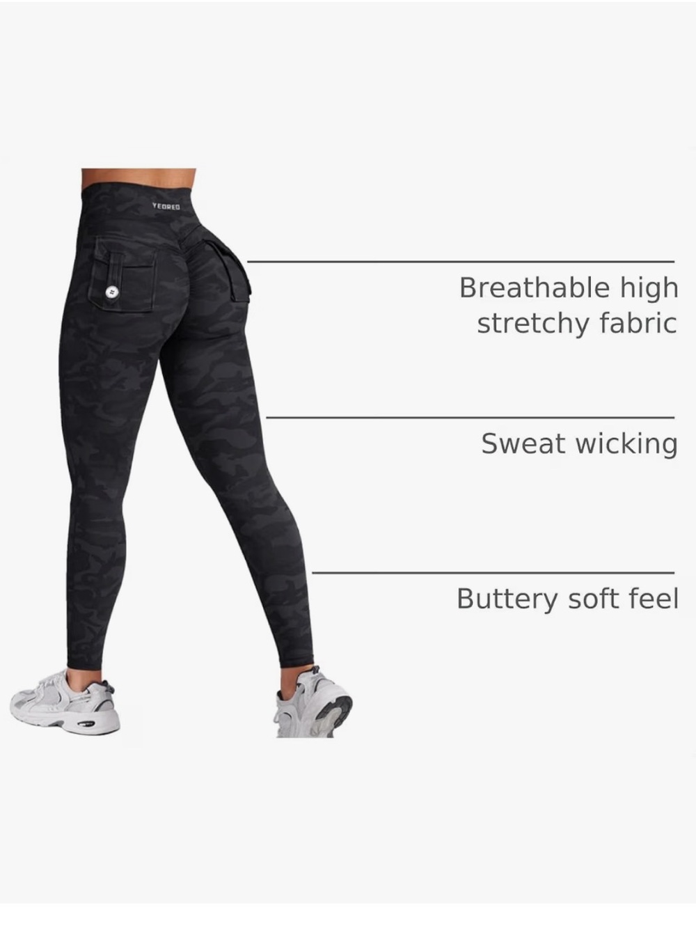 YEOREO CoreFlex Womens Leggings with Pockets V Cross Waist